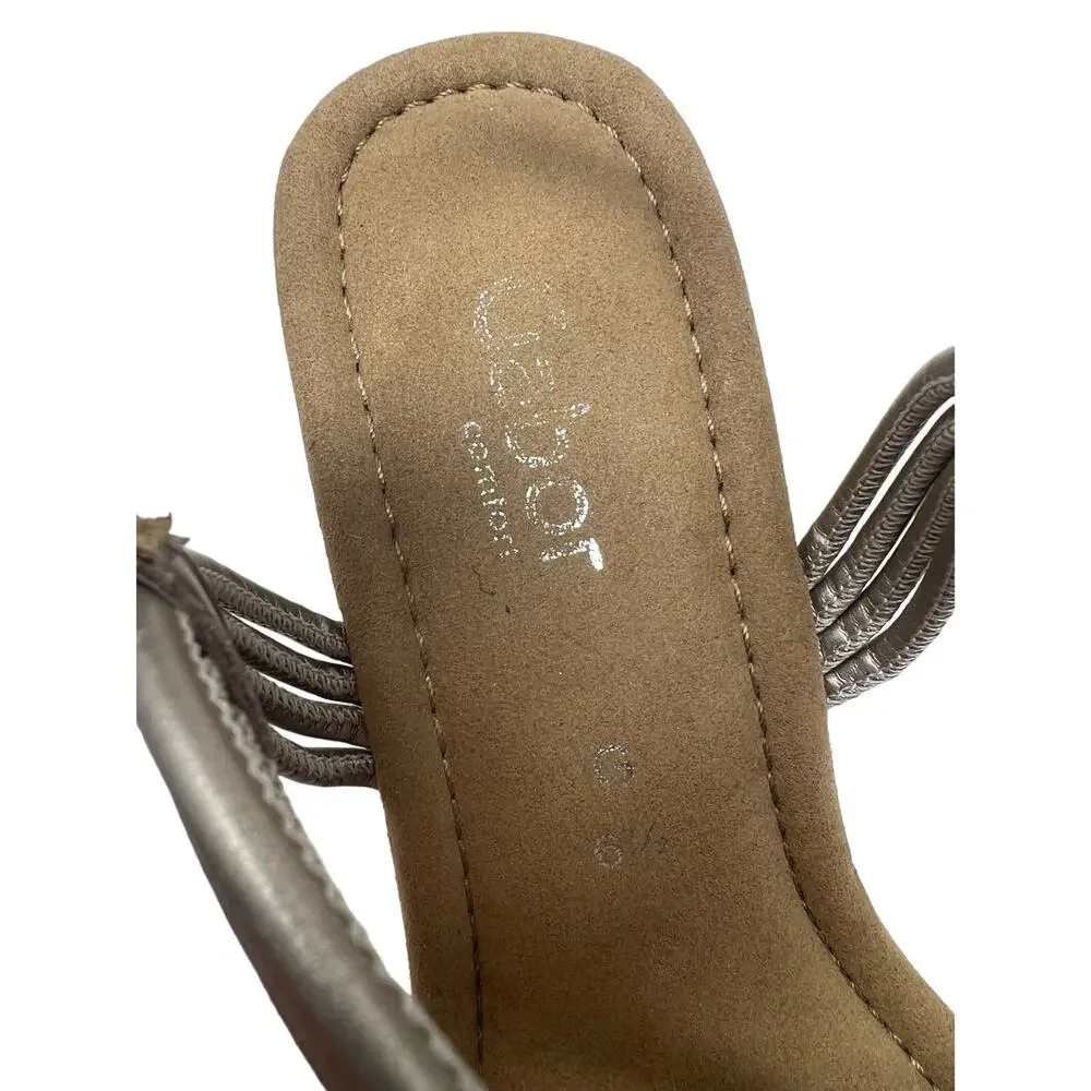 Gabor Comfort Butterfly Metallic Floral Sandals Wedges 8.5